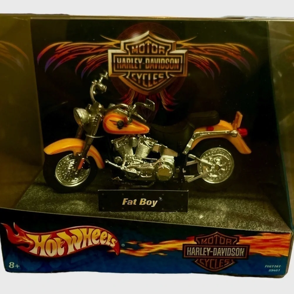 Harley Davidson Hot Wheels Die Cast Bike Fat Boy Motorcycle 2001 MATTEL